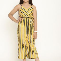 Stuffie Land Girls Striped Shoulder Straps Waist Tie-Ups Basic Jumpsuit-image-32