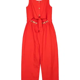 Budding Bees Girls Waist Embroidered Cut work Basic Jumpsuit-image-75