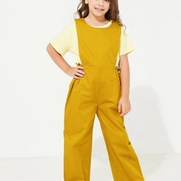 Cherry Crumble Girls Mustard Yellow Basic Jumpsuit-image-77
