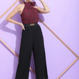 SQew Abstract Printed Sleeveless Basic Jumpsuit-picture-20