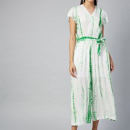 StyleStone Green & White Tie & Dye Printed Basic Jumpsuit-picture-31