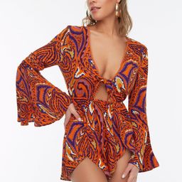 Trendyol Printed V-Neck Long Sleeves Playsuit-18