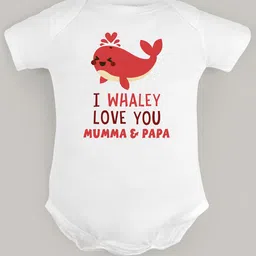 FFLIRTYGO Infants Valentine's Day Special Typography Printed Pure Cotton Bodysuit-image-81