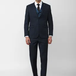 Van Heusen Checked Tailored-Fit Four-Piece Party Suit-32