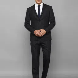 Luxure by Louis Philippe 2-Piece Checked Single-Breasted Slim Fit Pure Woollen Formal Suit-picture-14
