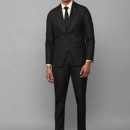 Allen Solly Men Black & Brown Checked Single-Breasted Two-Piece Suit-picture-58