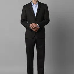 Luxure by Louis Philippe Slim Fit Checked Formal Two Piece Suit-22