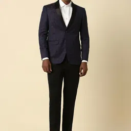Allen Solly Printed Slim-Fit Single-Breasted Two-Piece Formal Suit-image-21