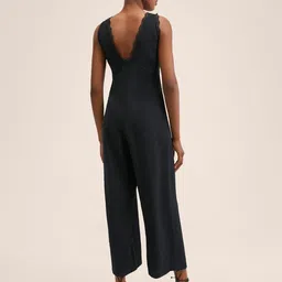 MANGO Black Modal Basic Jumpsuit with Lace Inserts image 3