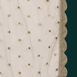 Ethnovog Floral Embroidered Regular Sequinned Kurti with Palazzos & Dupatta image 2