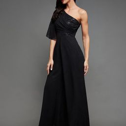 Miss Chase Black One Shoulder Basic Jumpsuit-picture-15