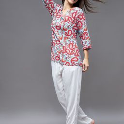 Miss Chase Women Blue & Red Printed Night suit-image-52
