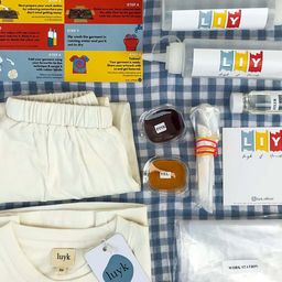 luyk Kids Navy Blue & Pink Tie & Dyed DIY Night Suit Kit-31