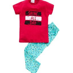 Eimoie Girls Red & Blue Night suit 100% Cotton-image-38
