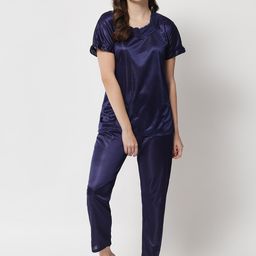 Klamotten Women Navy Blue Night suit-picture-4