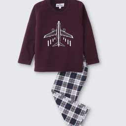 Nite Flite Boys Graphic Printed Round Neck Pure Cotton Night suit-image-6