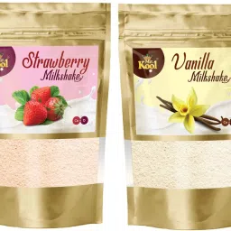 Strawberry & Vanilla Flavors Milkshake Powder | Instant Milk Drink Mix Combo Pack 100g Each (Strawberry & Vanilla)-image-50