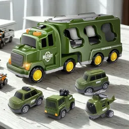 zuuluzrs Green Military Truck Toys Army Tank Set Fun Toy Set For Kids-picture-7