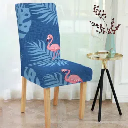 cortina Blue Checkered Polyester 15x19 Inches Stretchable Chair Covers (Set of 6)-picture-21