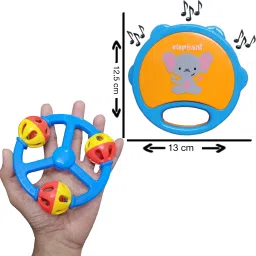 babro Colorful Non Toxic Set of 4 Pcs Mix and Attractive Rattles & 4 Pcs Duck ChuChu Rattle image 2