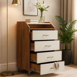 ModuDraw Chest of Drawers with Four Drawers In Tan and White Finish by Stunica-picture-12