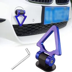auto mt Blue-Triangle Dummy-Tow Hook, Universal for Car Bumper Sticker Rear, Tow Strap Front and Rear Mount Towing Hook image 2
