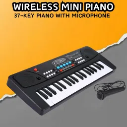 (Piano Keyboard) Toy with 37 Key, Recording and Mic, Adapter for DC Power B198 (Piano Keyboard) Toy with 37 Key, Recording and Mic, Adapter for DC Power B198 Analog Portable Keyboard-1