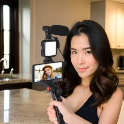 YAROH J27_Video kit Complete Vlogging Kit with Bluetooth Remote & LED Light Tripod Kit-image-100