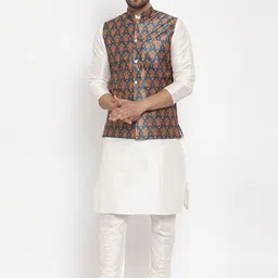KRAFT INDIA Men Solid Mandarin Collar Kurta with Churidar-picture-28
