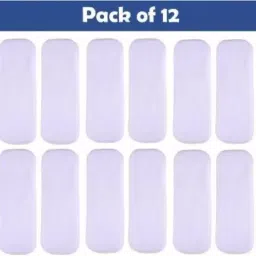 EXTRA ABSORBENT 4 Layer MicroFiber White Inserts Wetfree - 0 - 24 months (12 Pieces)-4