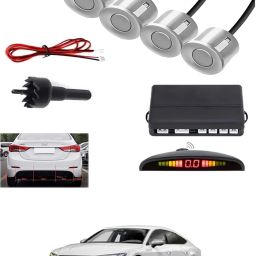 4Silver Parking Sensor With LED Display Increased Safety For Car-224 Universal 4 Silver Reverse Parking Sensor With LED Display For Cars-224 Parking Sensor-image-57