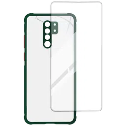ARROW Hybrid Screen Protector & Polycarbonate Back Cover Combo for Xiaomi Redmi 9 Prime (Anti Scratch Design, Dark Green)-23