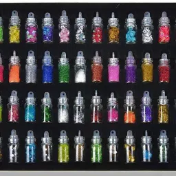 48 Bottles 3D Random Nail Art Glitter Sequins, Glitter Powder Decoration Kit-image-72