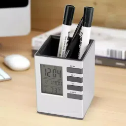 alpyog Digital Silver Clock image 2
