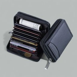 Men & Women Casual Black Genuine Leather RFID Card Holder-image-69