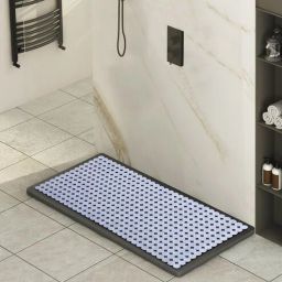 obsessions Clear Solid PVC 32x14 Inches Antiskid Shower Bath Mat-picture-18