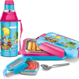 Explorer Gift Set (Kool Steelight Bottle, 404ml; More Meal Tiffin, 600ml), Green 1 Containers Lunch Box-21
