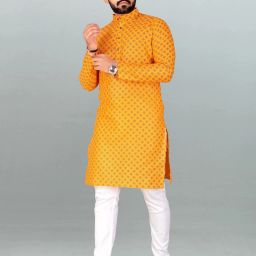 Men Printed Cotton Blend Straight Kurta-image-81