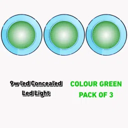 9 WATT LED CONCEALED LIGHT, (GREEN), PACK OF 3 Ceiling Light Ceiling Lamp-24