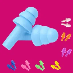 4 Pairs Ear Plugs Soft Silica Gel Noise Reduction-Random Color (Multicolor)-2F Ear Plug-image-77