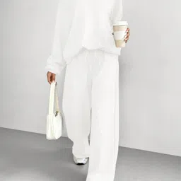 dockstreet Women Solid White Track Pants-picture-41