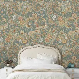 shaakh Persian Paisley (48X30In) Self-Adhesive Wallpaper-picture-49