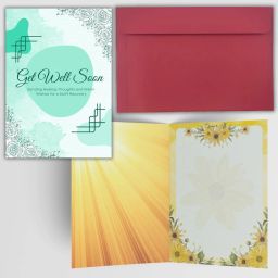 Get Well Soon Gift 5.8 x 8.3inch A5 Size with Envelope Prewritten Message Inside Greeting Card-image-99