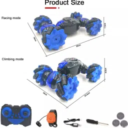 fanseekart Stunt Car, 4WD 2.4GHz Remote Control Gesture Sensor Toy Double Sided Rotation_JK image 4