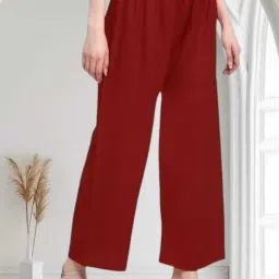 Women Regular Fit Maroon Lycra Blend Trousers-image-23