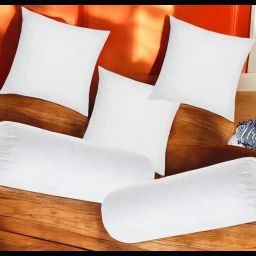 Diwan Set Of 3 Cushion & 2 Microfibre Solid Bolster Pack of 5-image-83