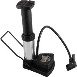 Foot Activated Floor Pump with Gauge Cycle Air Pump Mini Portable Portable 80PSI Bicycle, Car Pump-26