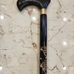 Morning wooden walking stick in black antique design for grandpaa and grandmaa Walking Stick-image-10