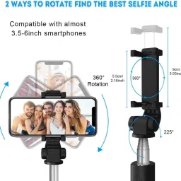 dogger 4 in 1 Bluetooth Selfie Stick Tripod Kit, Tripod, Tripod Ball Head, Tripod Clamp, Tripod Bracket image 2