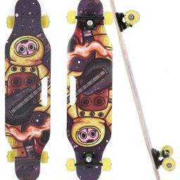 Spunkz Maple Skateboard | Longboard | PU Wheels with LED Light, (Astronaut) 8 inch x 31 inch Skateboard-image-77